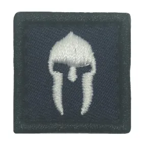 1 MINI SPARTAN HELMET PATCH - NAVY WHITE