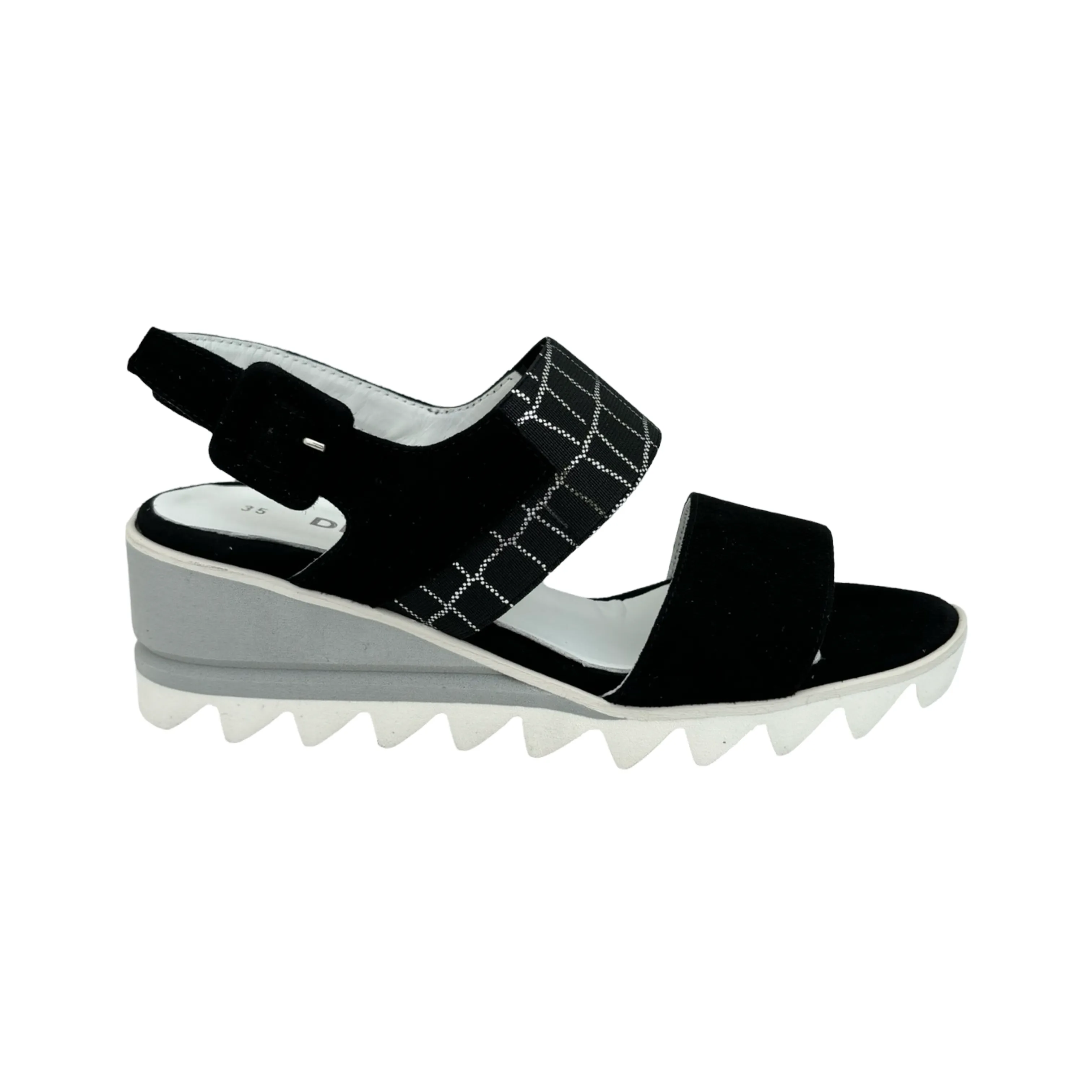 10849 Black Wedge Sandal