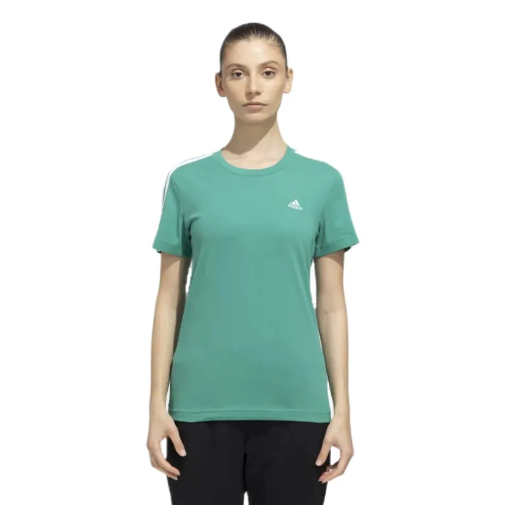 Adidas Women's 3 Stripes Tee (Semi Court Green/White)