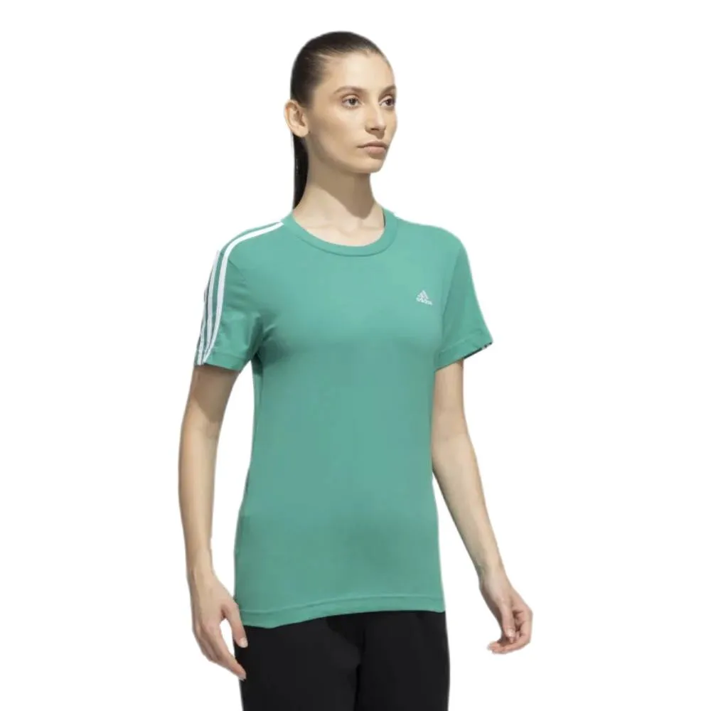 Adidas Women's 3 Stripes Tee (Semi Court Green/White)