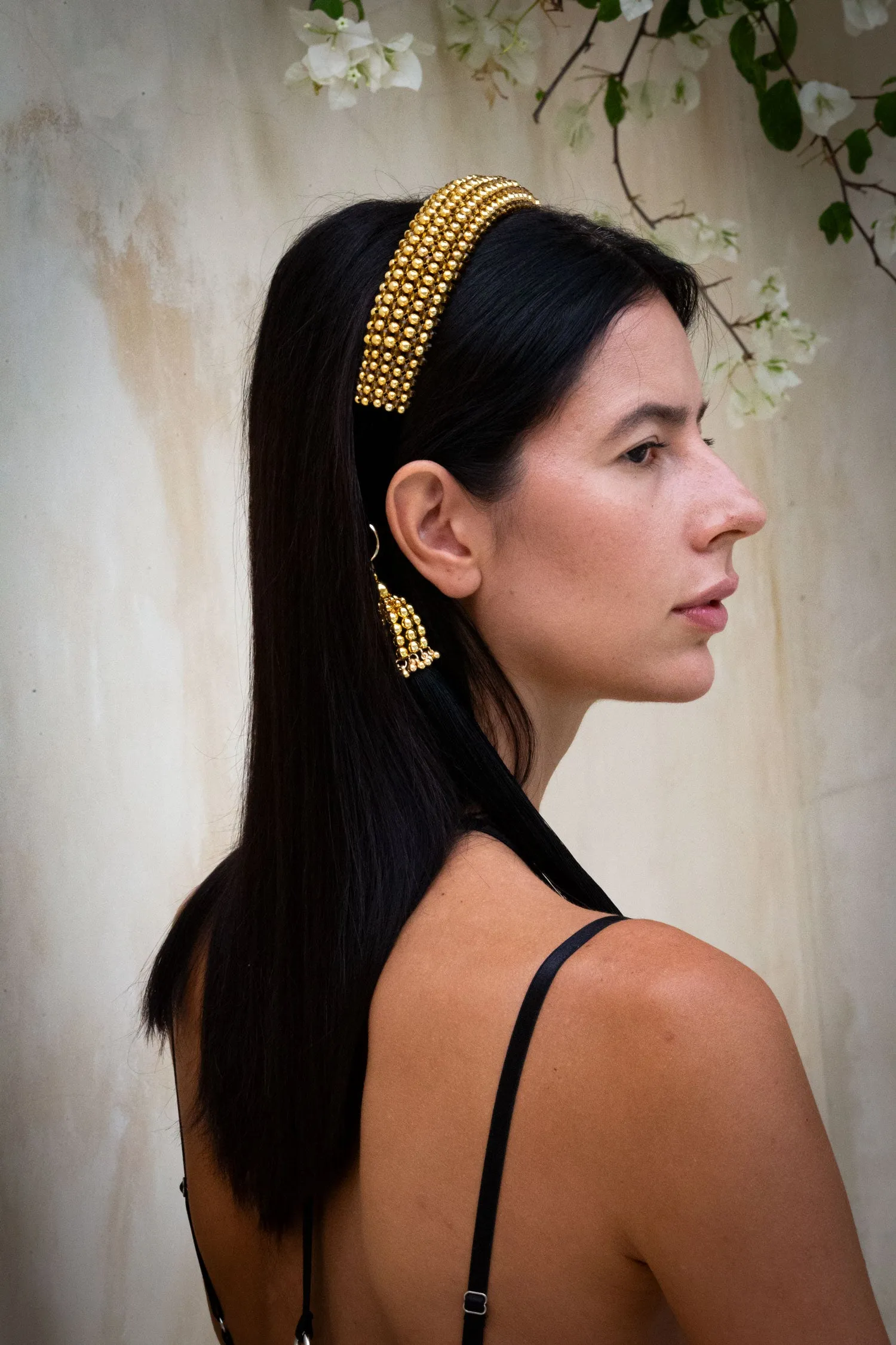 Amaya Bow Head Band in 22K Gold Wash