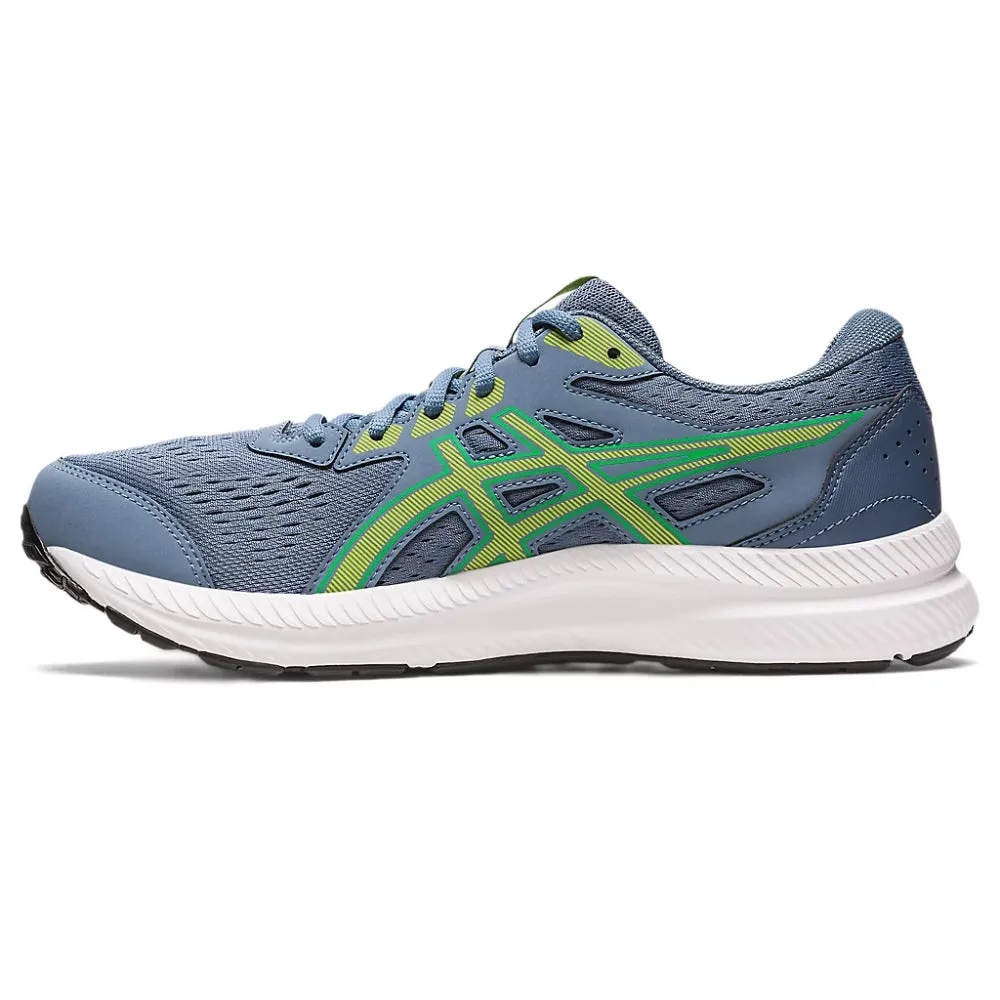 ASICS Men's Gel-Contend 8 Running Shoe (Steel Blue/Lime Zest)