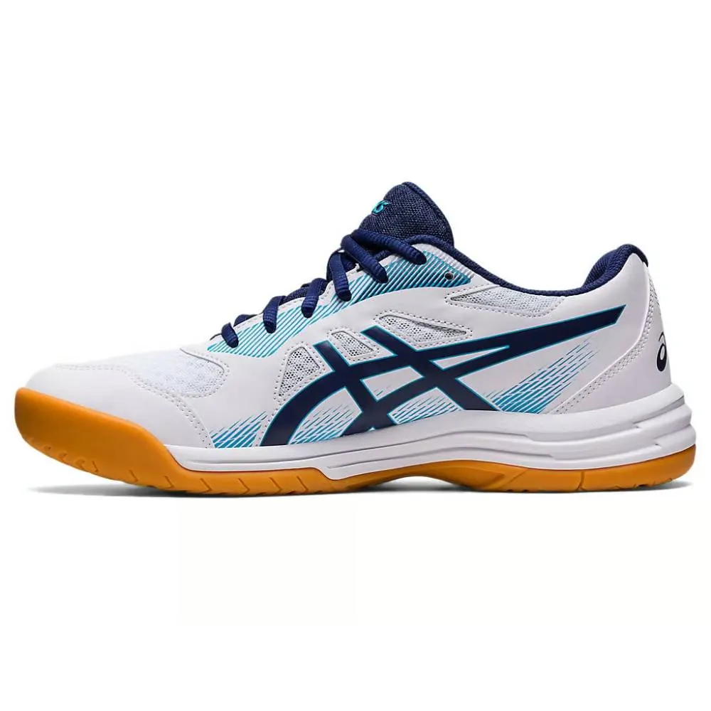 ASICS Men's Upcourt 5 Badminton Shoe (White/Indigo Blue)