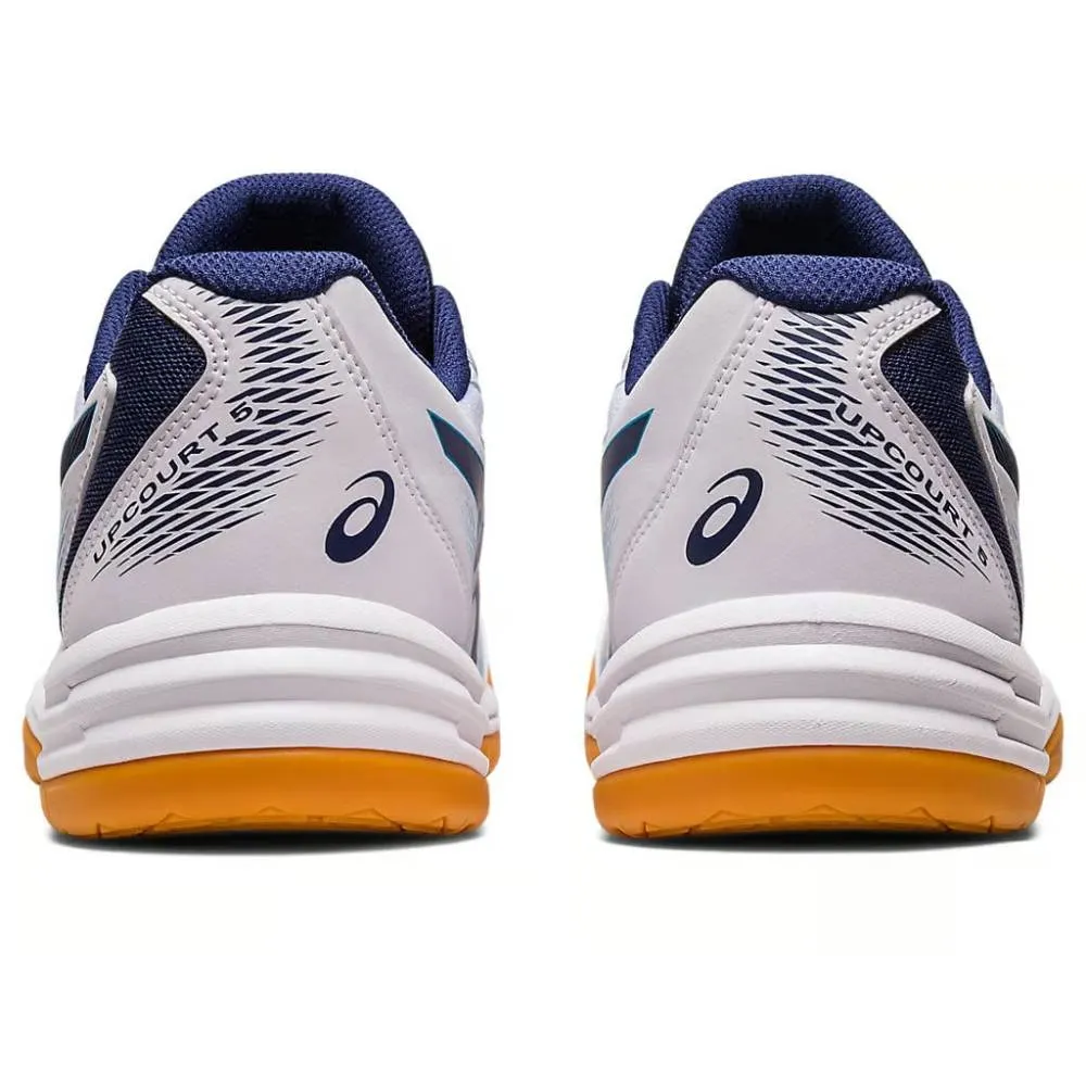 ASICS Men's Upcourt 5 Badminton Shoe (White/Indigo Blue)