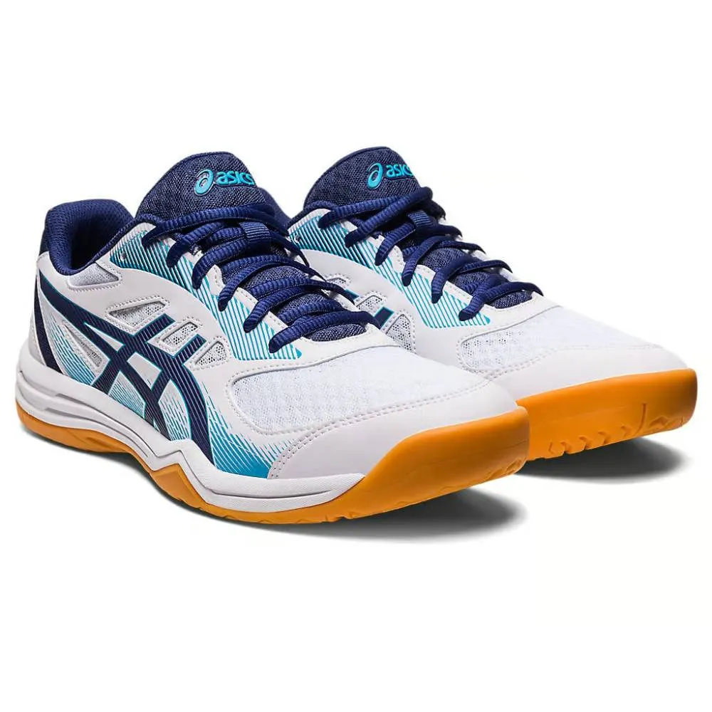 ASICS Men's Upcourt 5 Badminton Shoe (White/Indigo Blue)