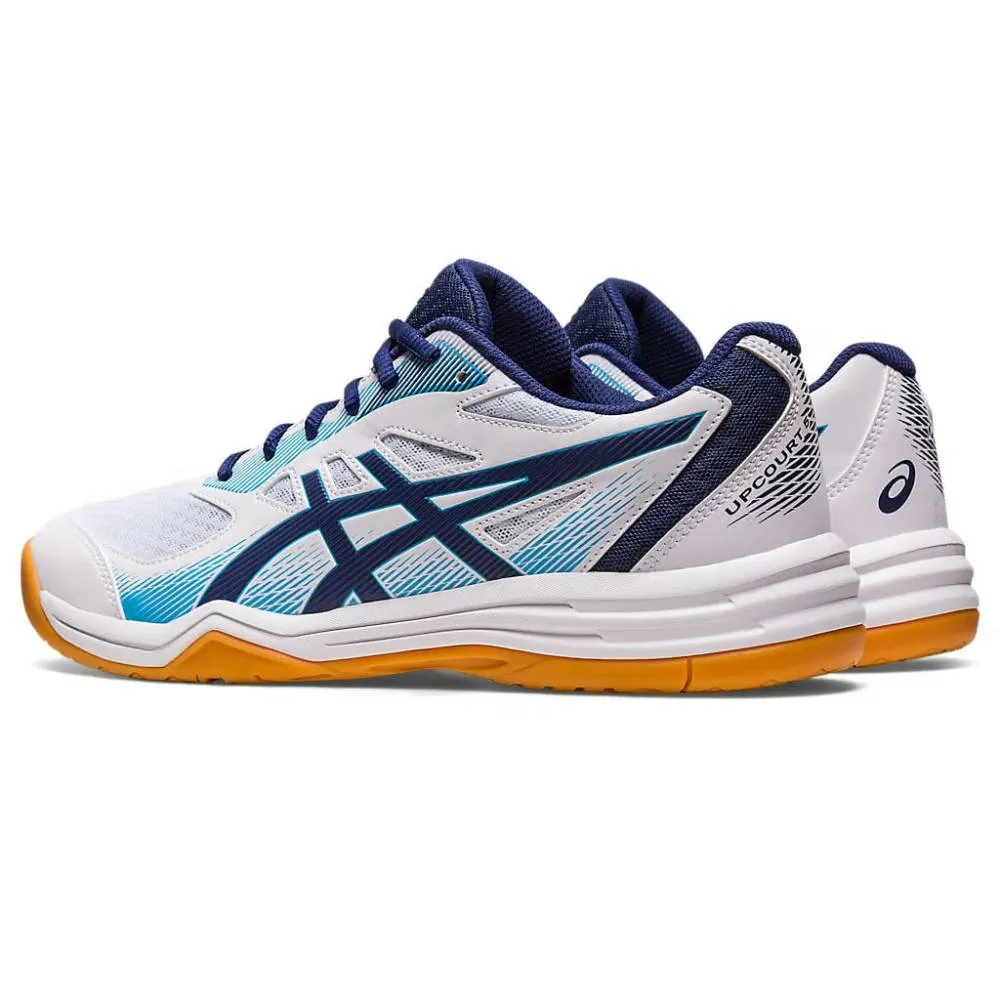 ASICS Men's Upcourt 5 Badminton Shoe (White/Indigo Blue)