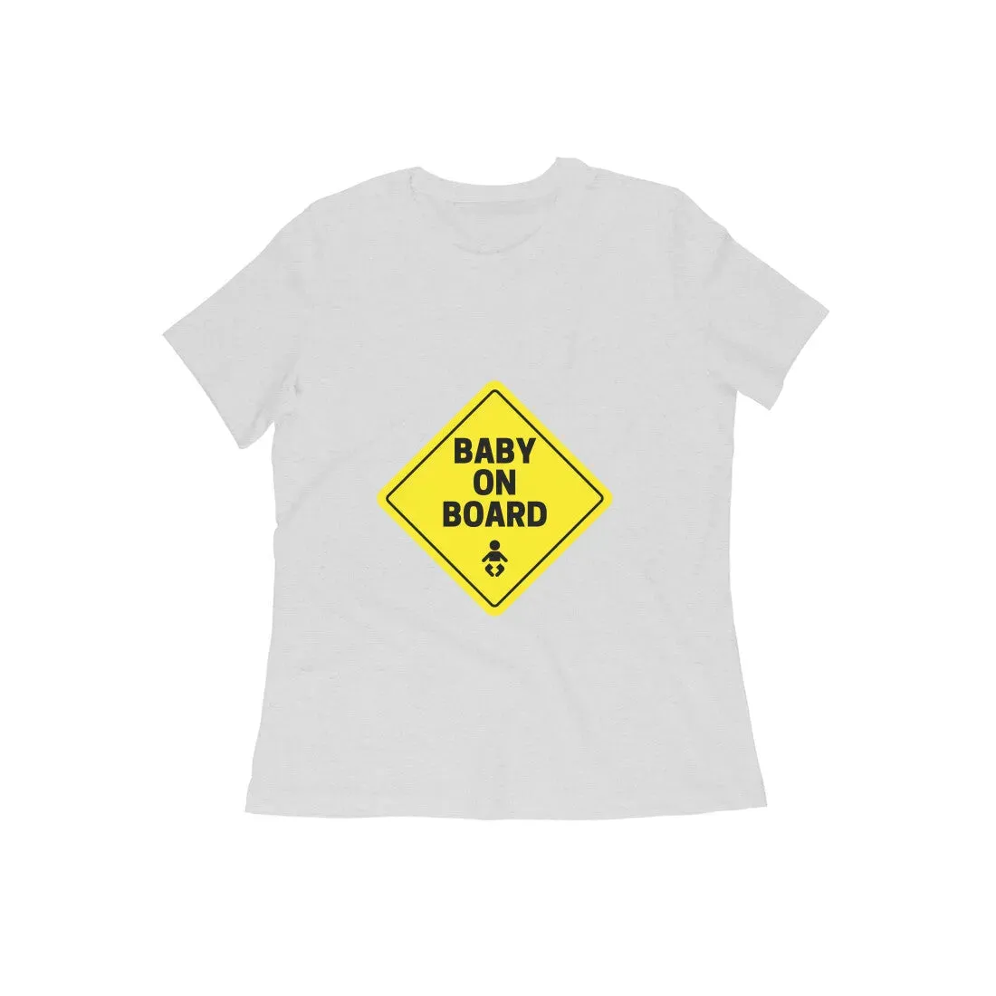 Baby on Board Round Neck T-shirt for - Mom to Be - Women