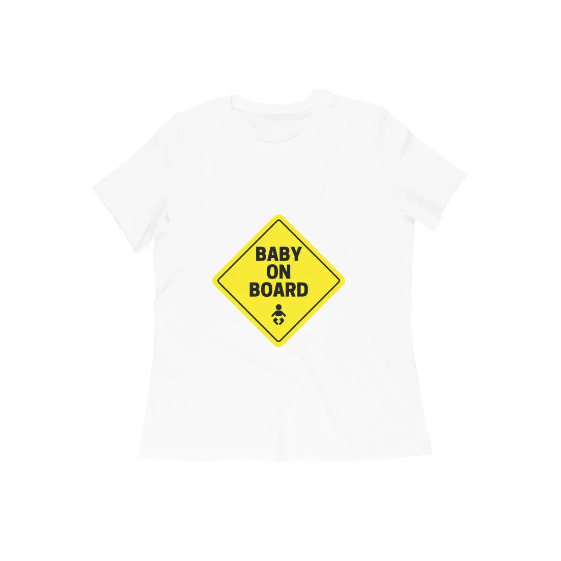 Baby on Board Round Neck T-shirt for - Mom to Be - Women