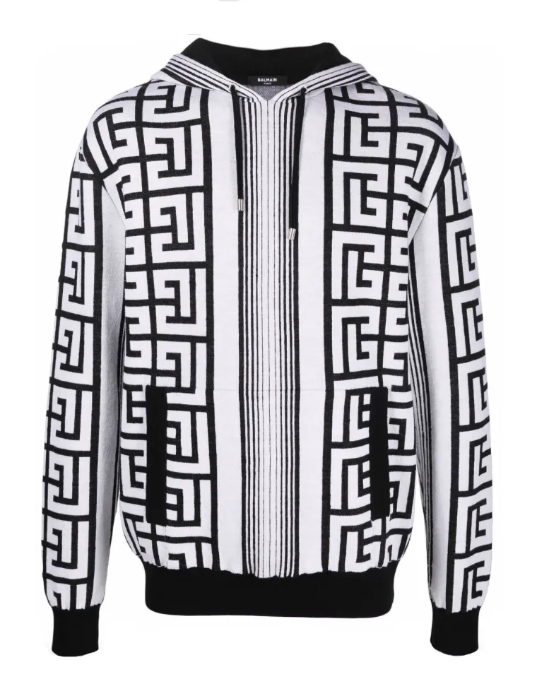 Balmain Monogram drawstring hoodie