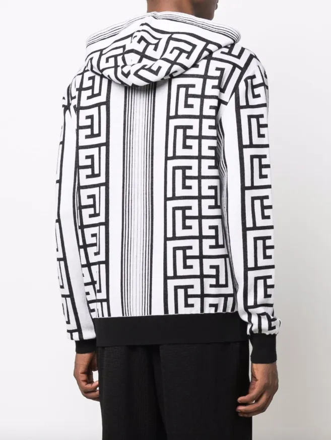 Balmain Monogram drawstring hoodie