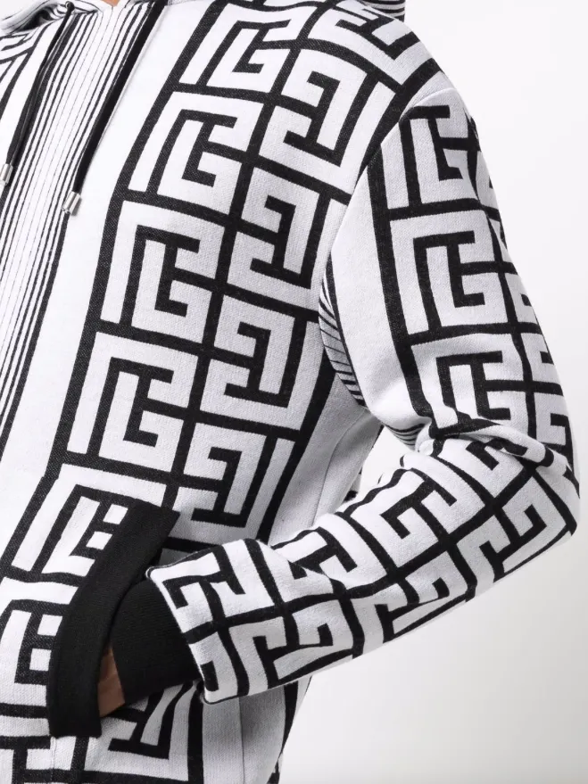 Balmain Monogram drawstring hoodie