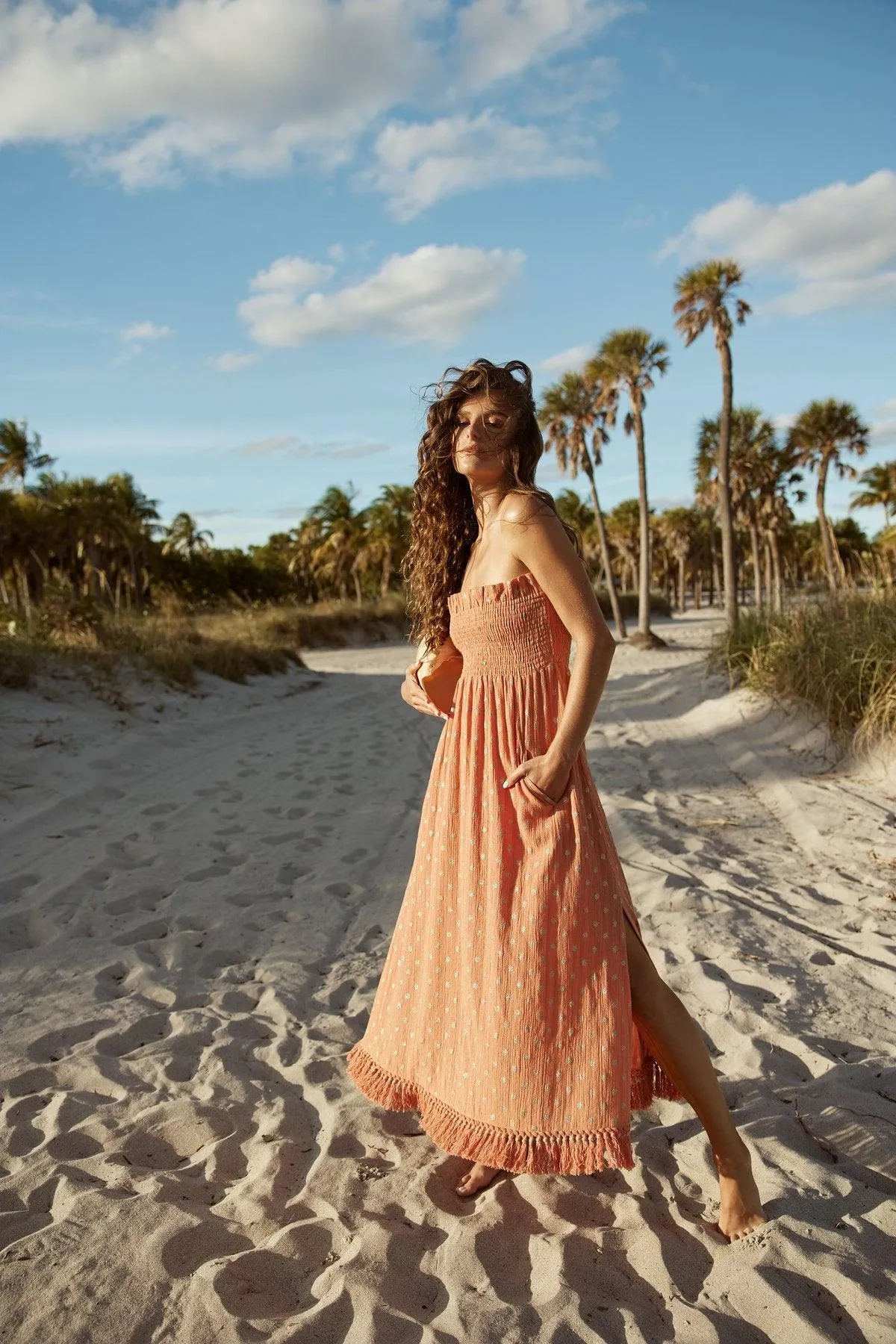 Bandeau Dress Estela in Dubai Terracotta