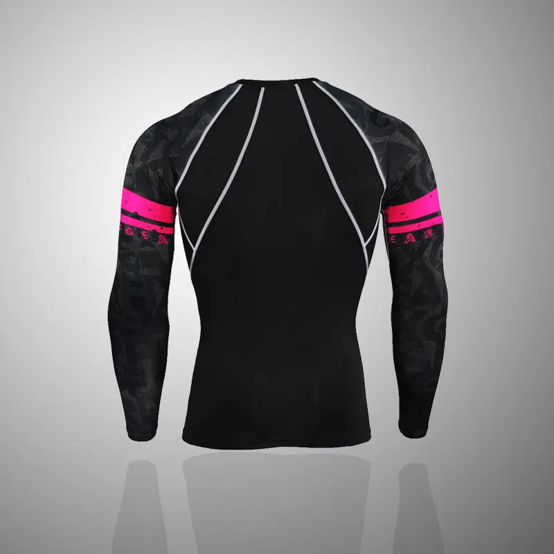 Battle Manic Long Sleeve No Gi BJJ Compression Rash Guard & Leggings/Spats for Jiu Jitsu, MMA, Grappling and Wrestling Kit