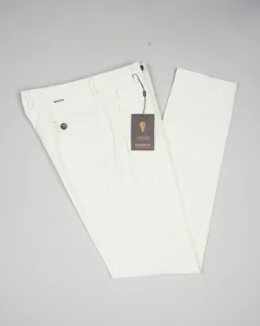 Berwich Morello Garment Dyed Chinos With Silk / Panna