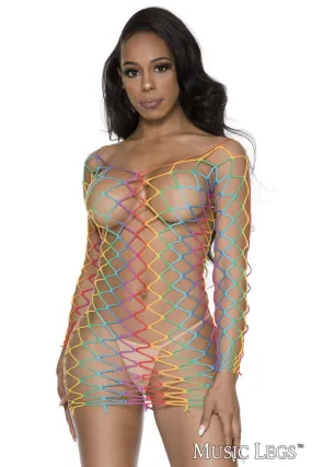 Big Net Long Sleeve Dress