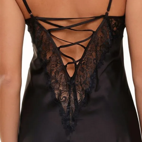 Black Lace Up Chemise