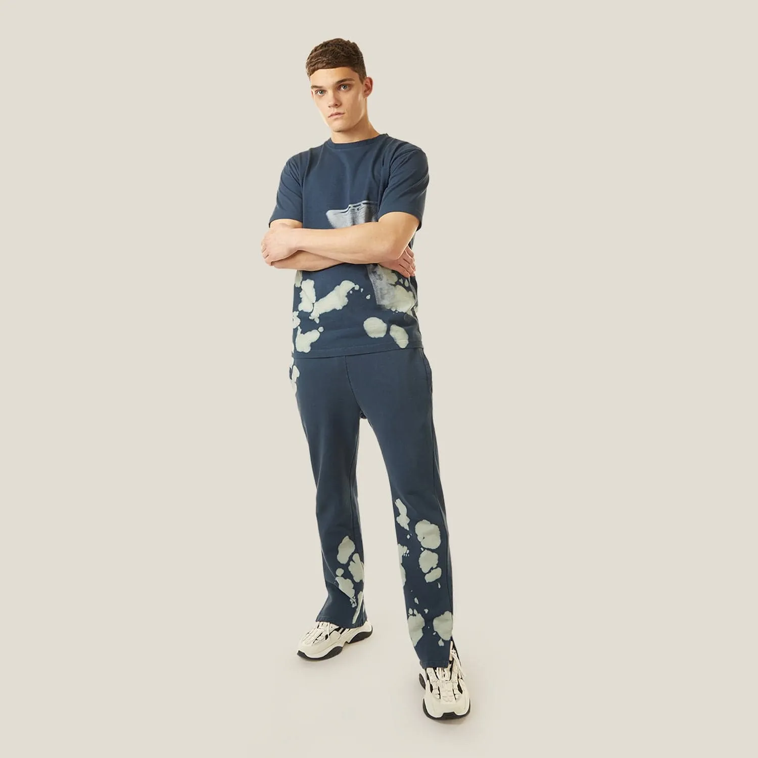 BLEACHED BOY JOGGER - NAVY