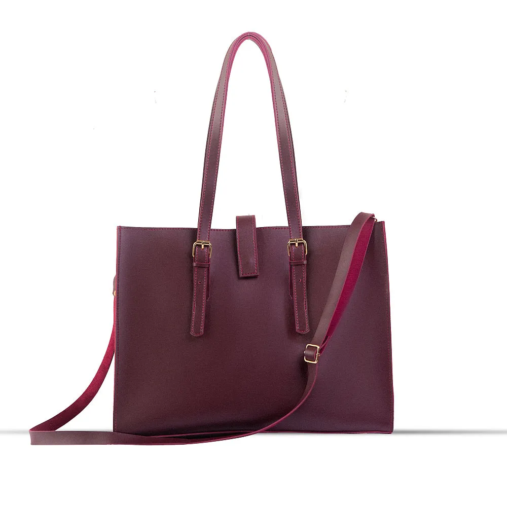 Blossom Maroon 3Pcs Tote Bagset