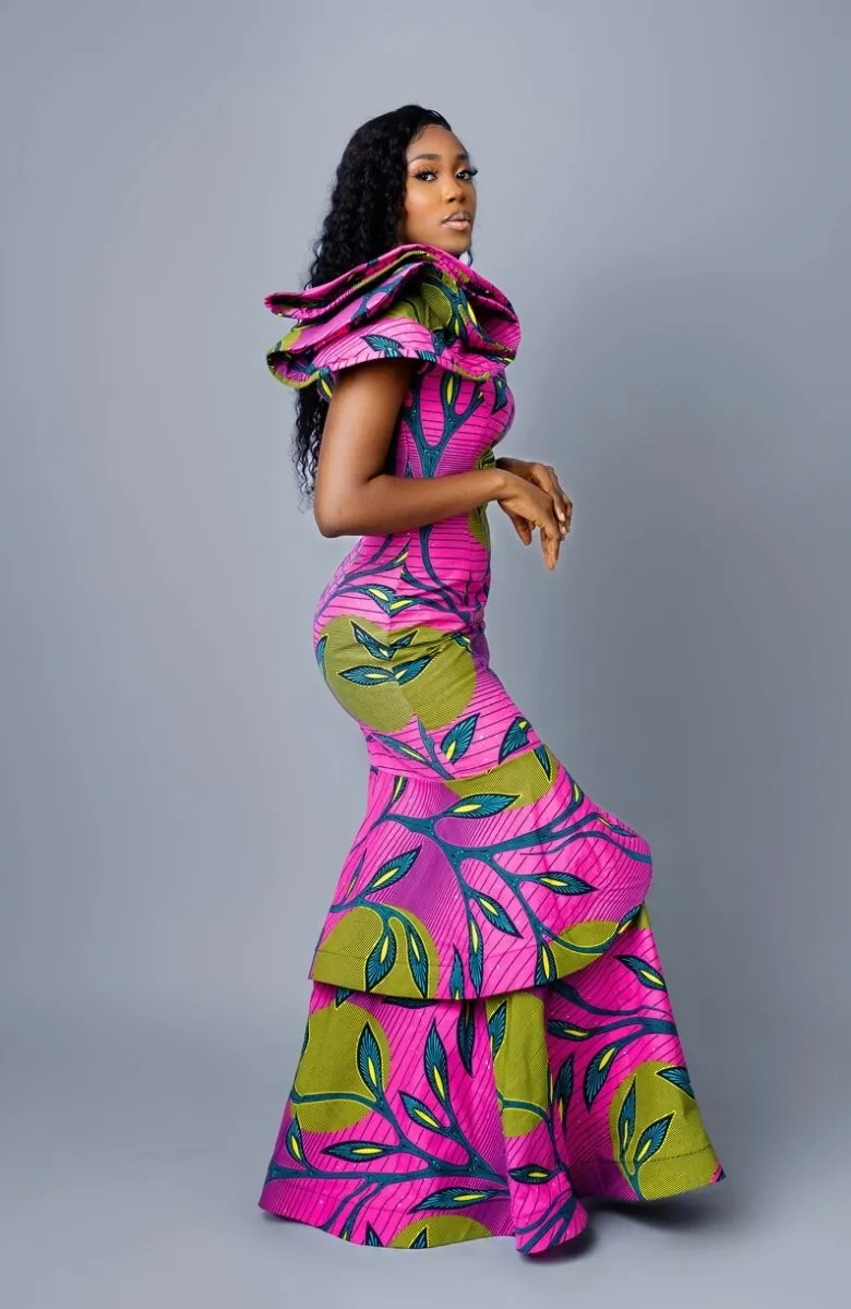 Box of 10 African Print Habiti Evening Dresses | Wholesale Ankara Clothing