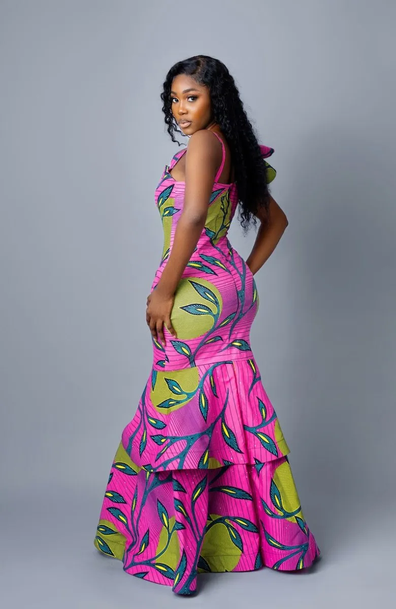 Box of 10 African Print Habiti Evening Dresses | Wholesale Ankara Clothing