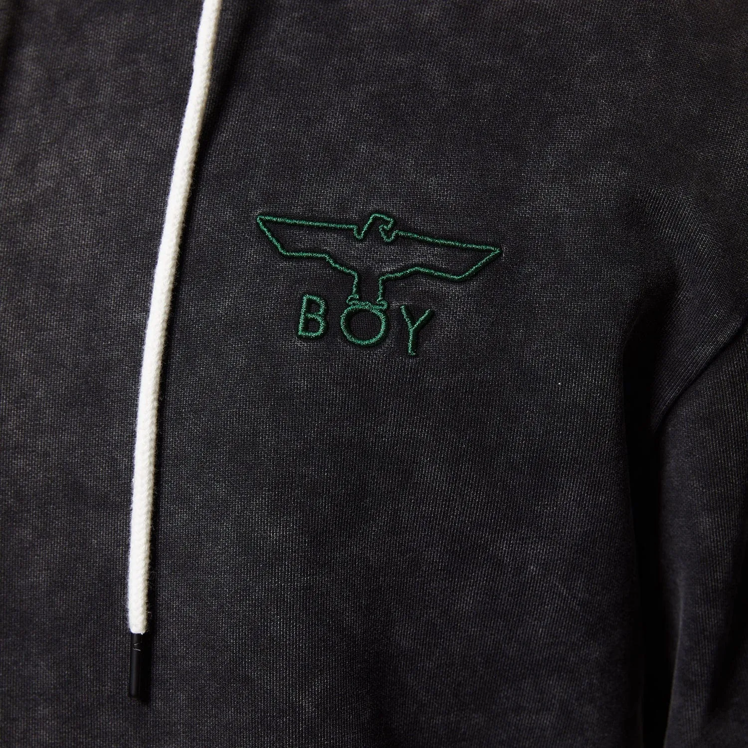 BOY EAGLE 3D EMB HOODIE - WASHED BLACK