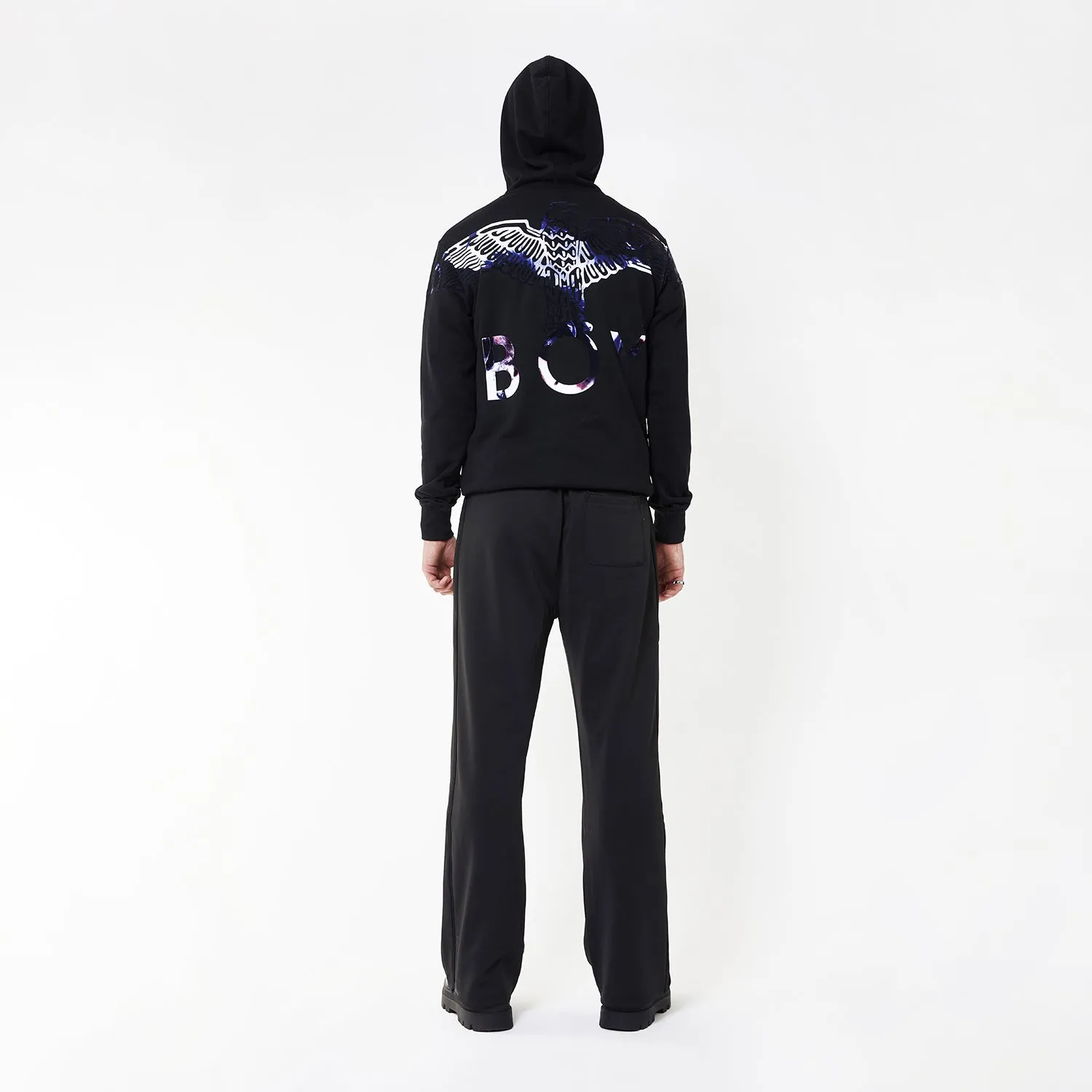 BOY EAGLE FLOCK HOODIE - BLACK