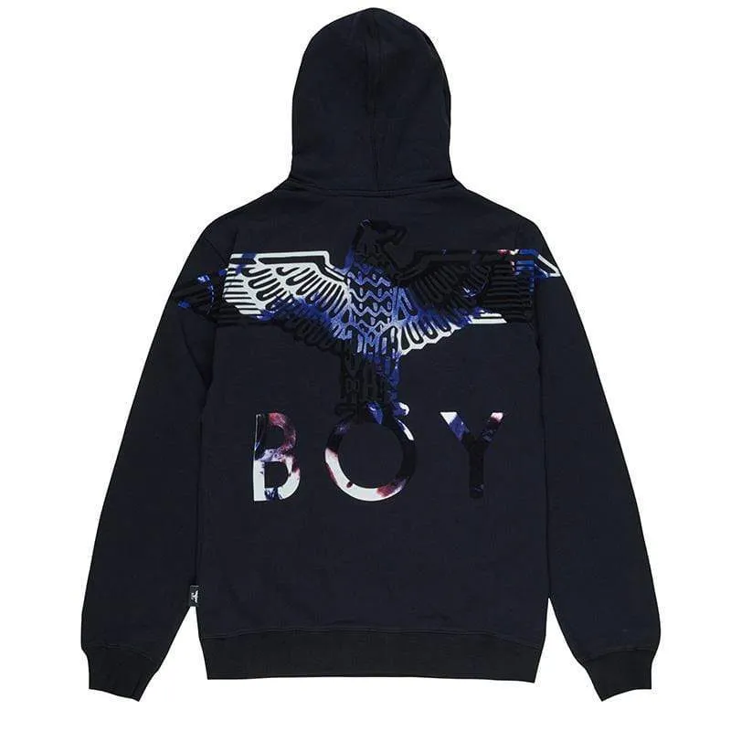 BOY EAGLE FLOCK HOODIE - BLACK