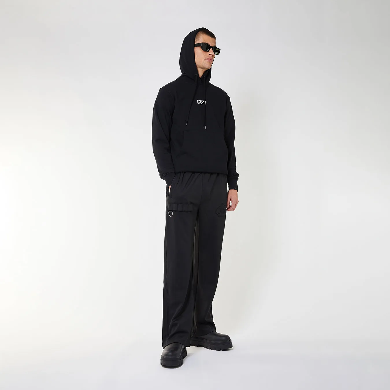 BOY EAGLE FLOCK HOODIE - BLACK