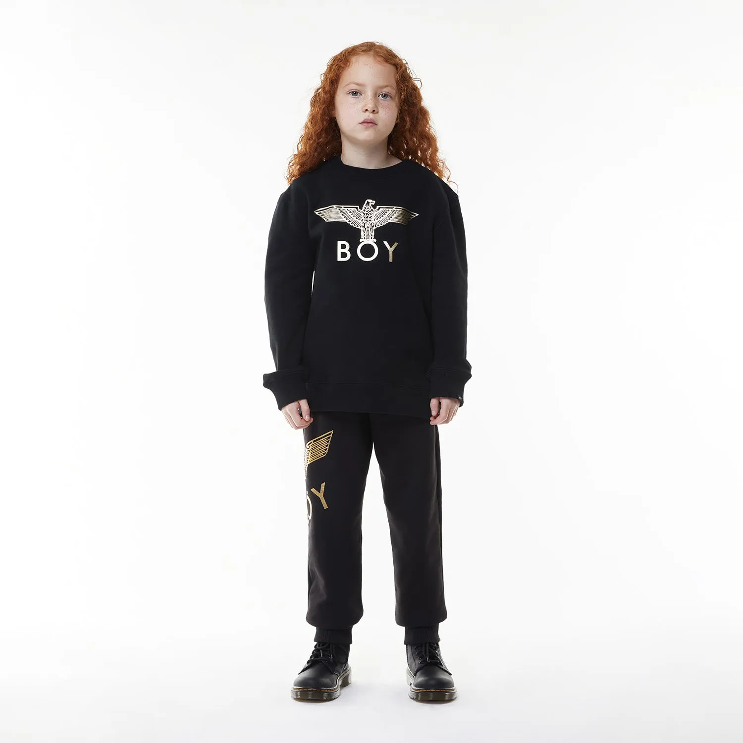 BOY EAGLE KIDS HOODIE BLACK/GOLD