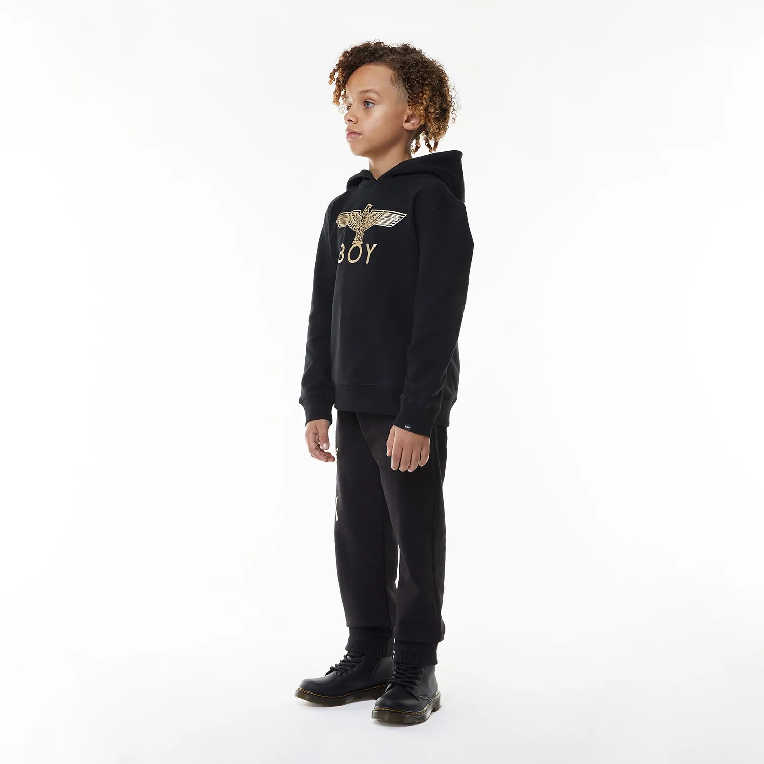 BOY EAGLE KIDS HOODIE BLACK/GOLD