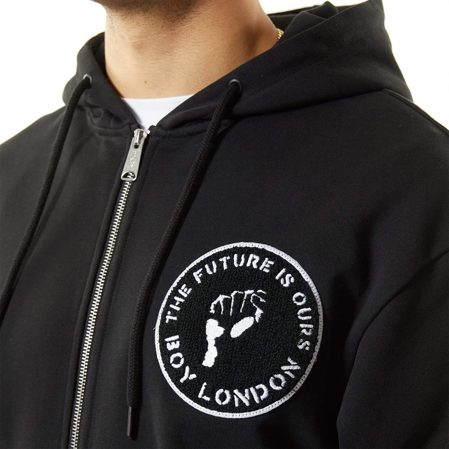 BOY FUTURE ZIP HOODIE - BLACK