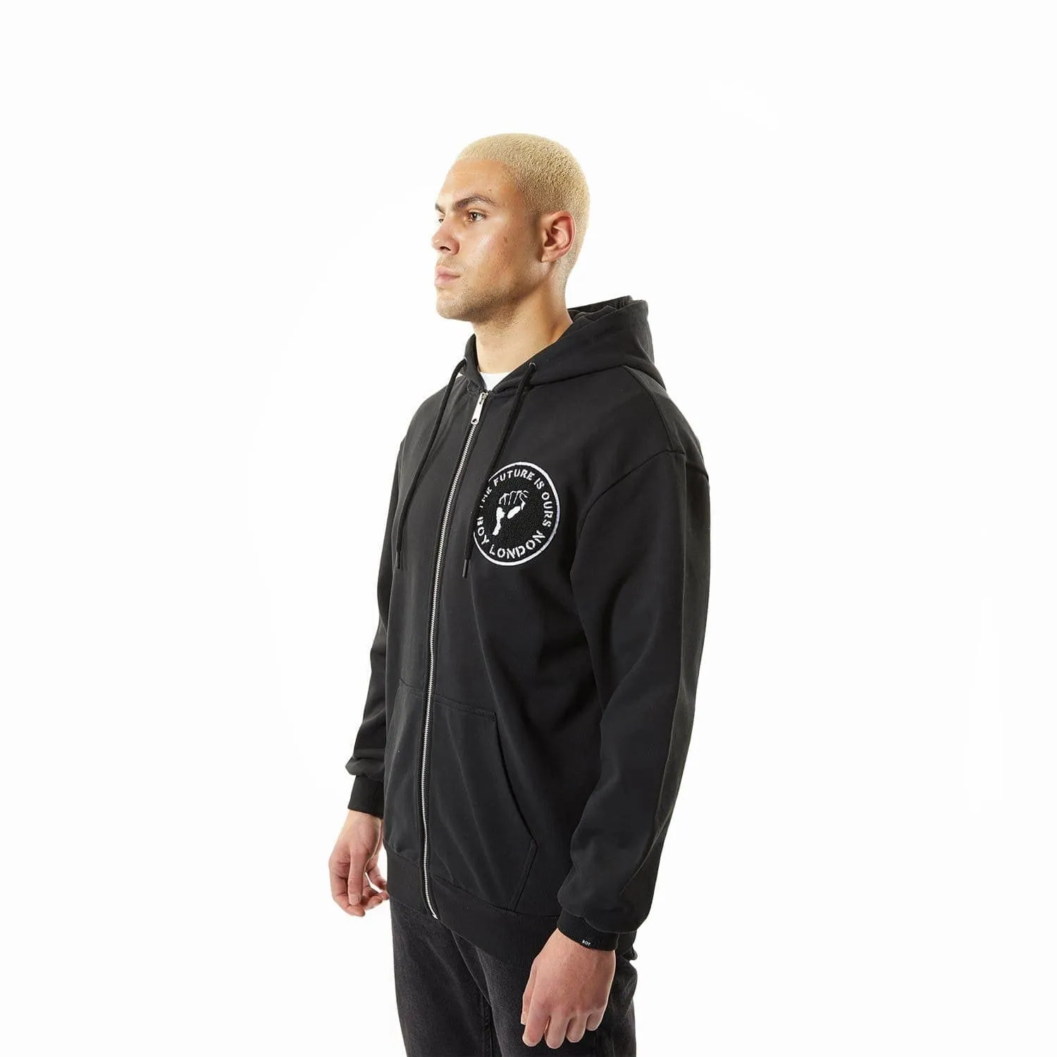 BOY FUTURE ZIP HOODIE - BLACK