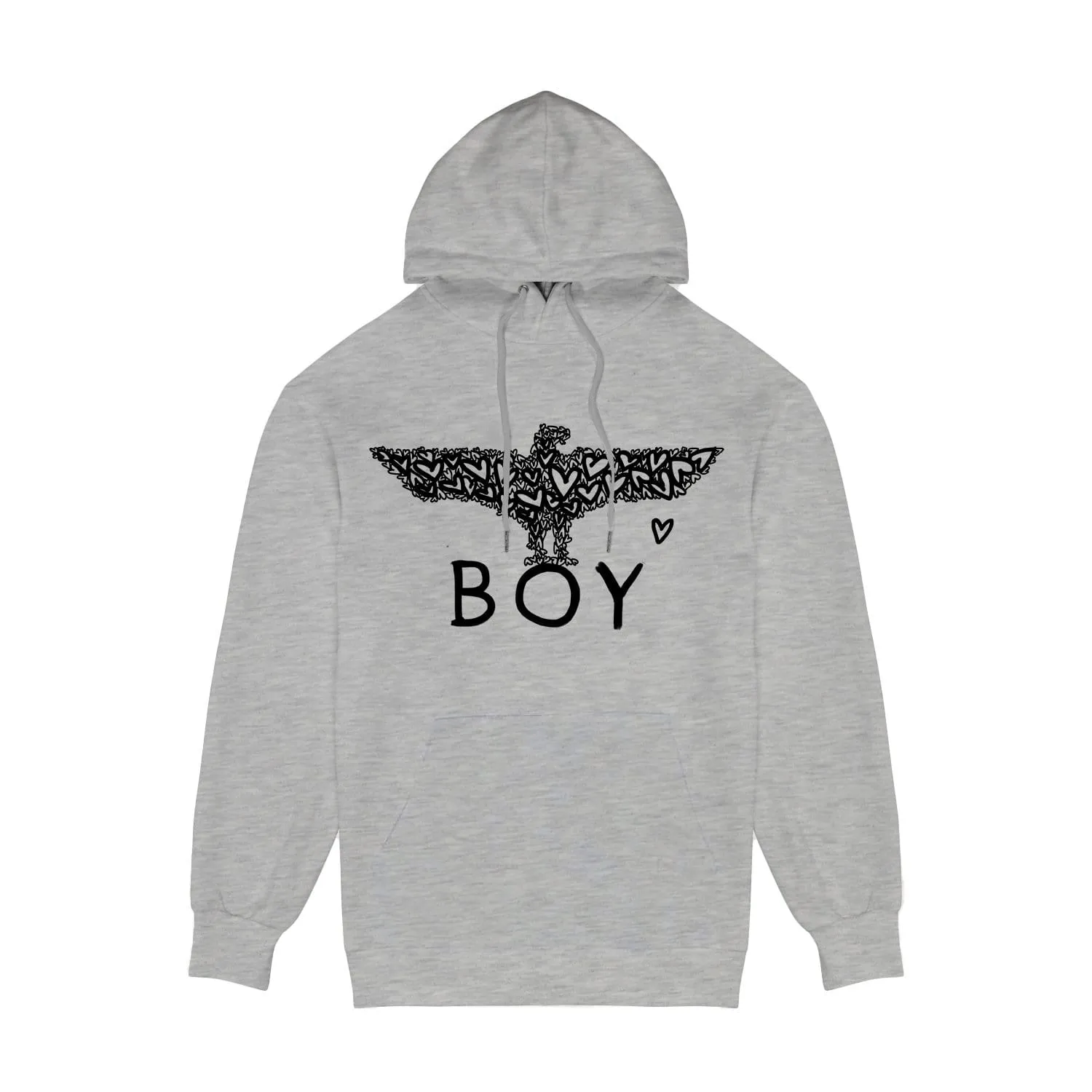 BOY HEARTS HOODIE - GREY