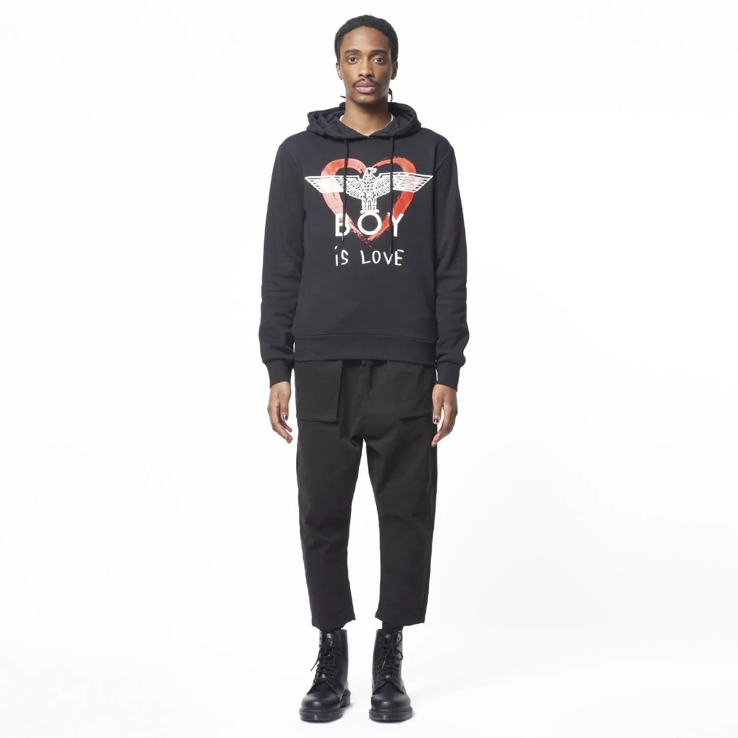 BOY IS LOVE HOODIE - BLACK