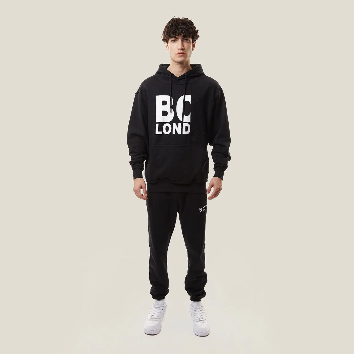 BOY LONDON UPCYCLED HOODIE - BLACK