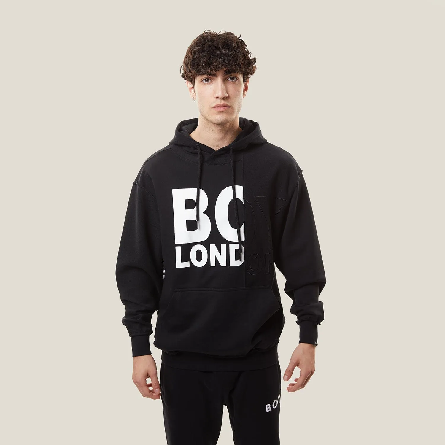 BOY LONDON UPCYCLED HOODIE - BLACK