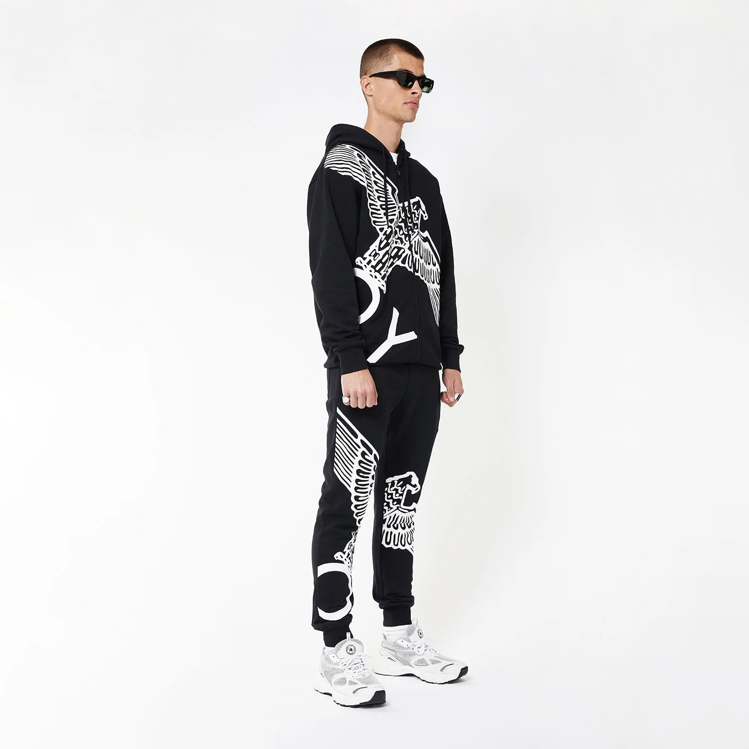 BOY WINGSPAN ZIP HOODIE - BLACK/WHITE