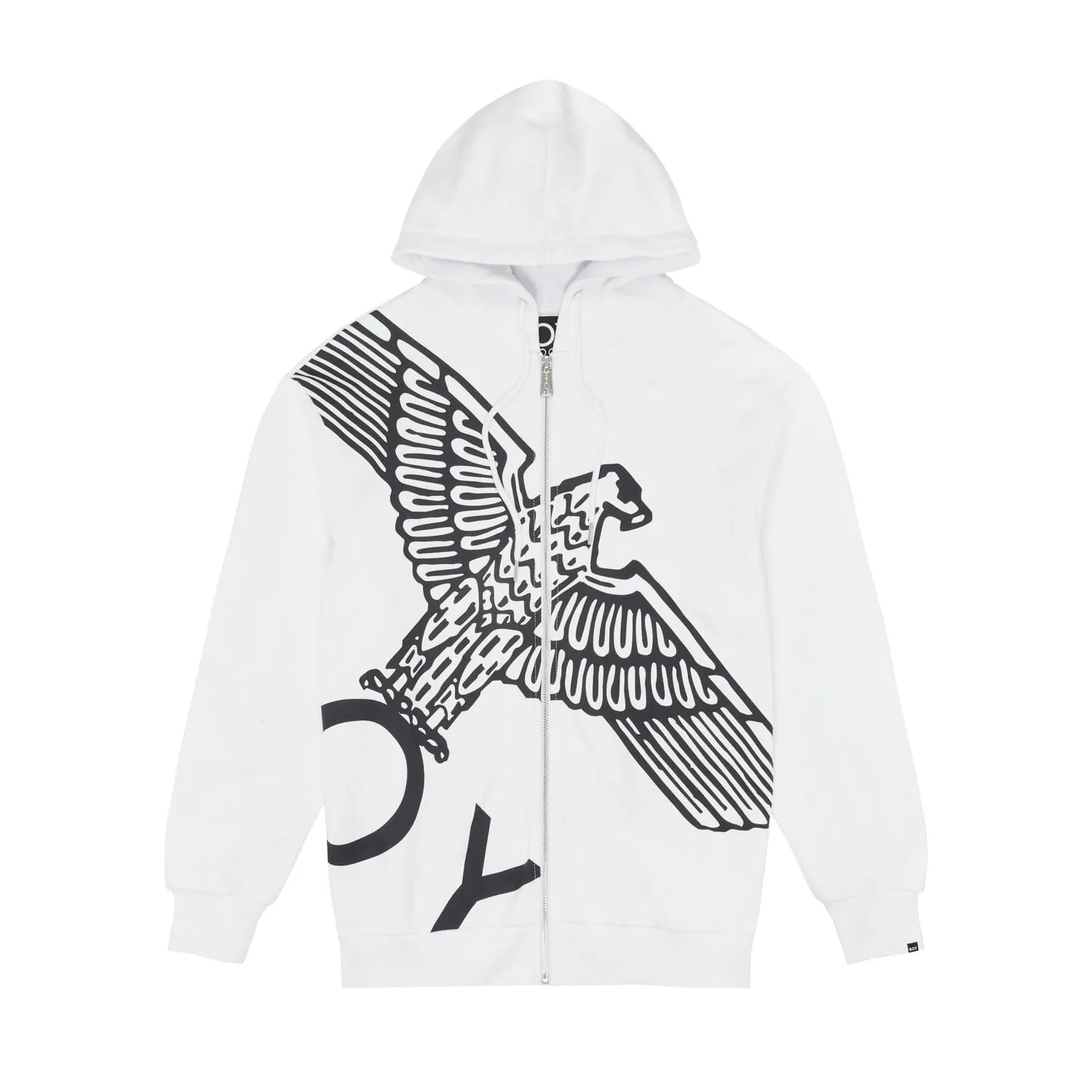 BOY WINGSPAN ZIP HOODIE - WHITE/BLACK