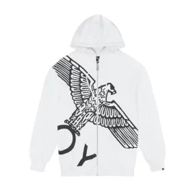 BOY WINGSPAN ZIP HOODIE - WHITE/BLACK