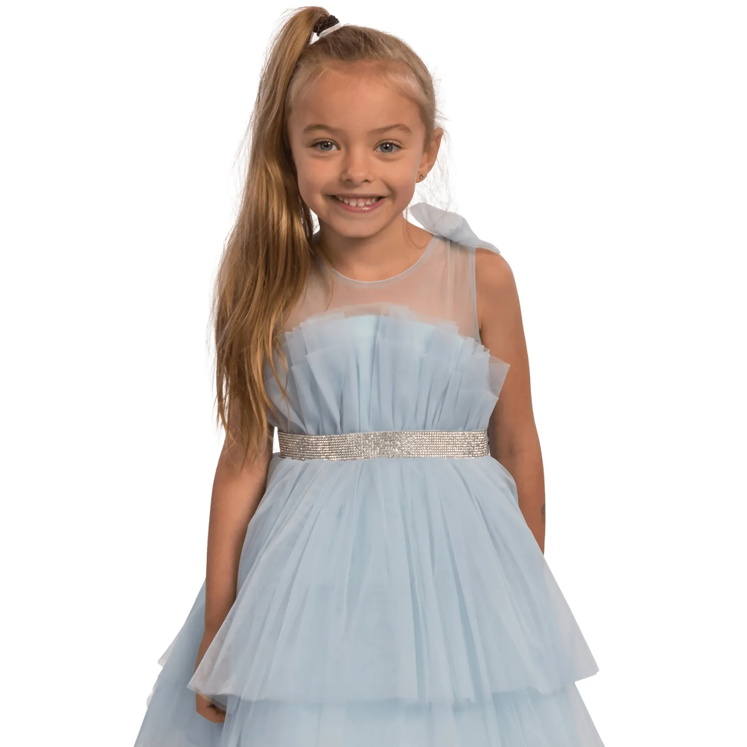 Brianna Blue Girls Formal Dress