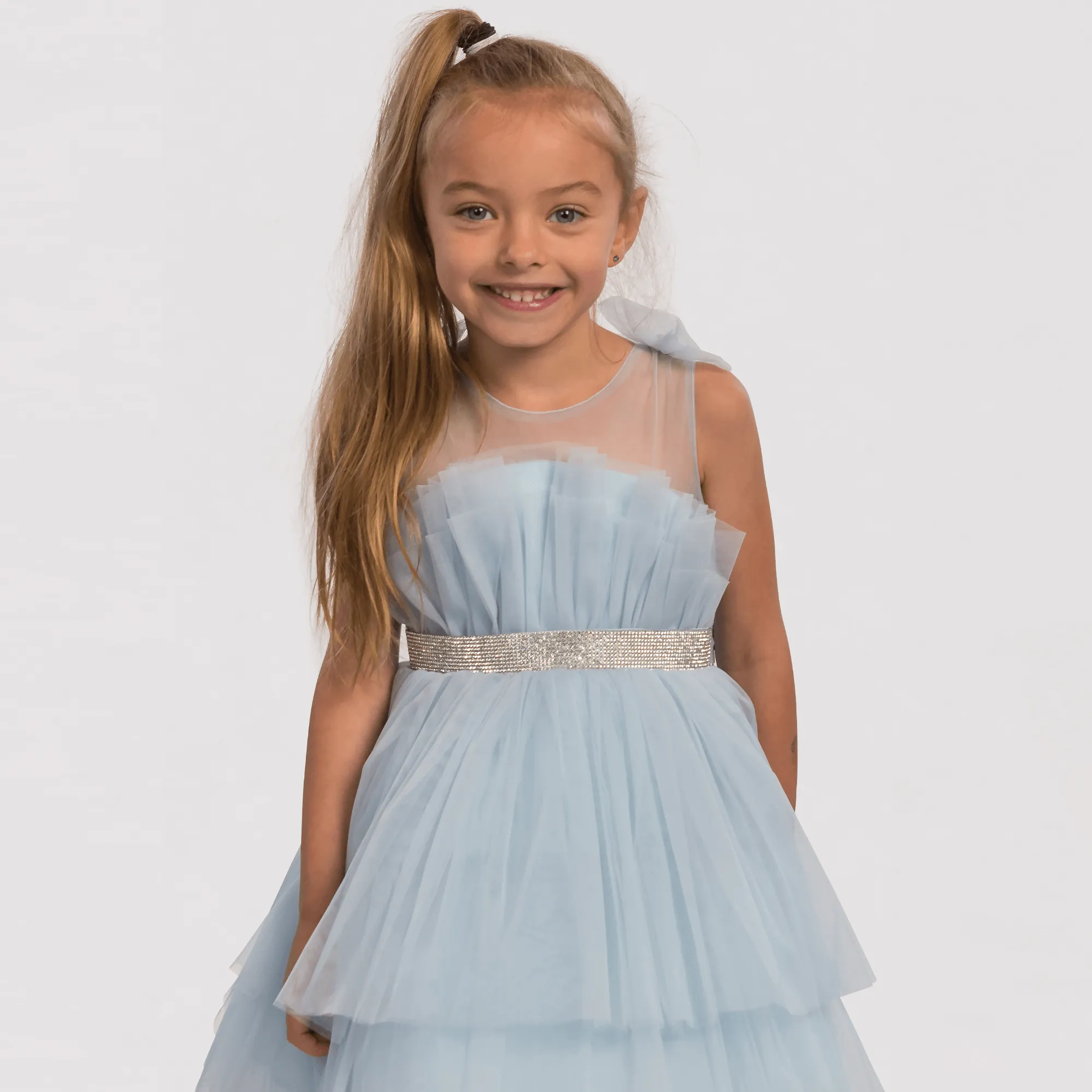 Brianna Blue Girls Formal Dress