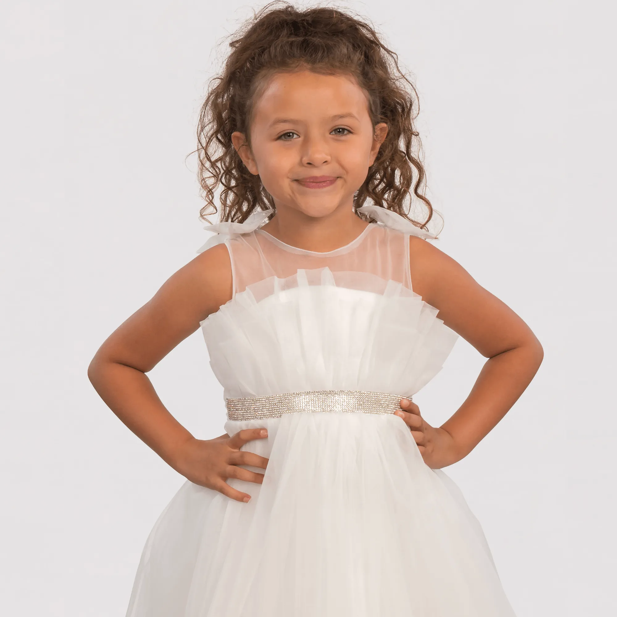 Brianna Blue Girls Formal Dress