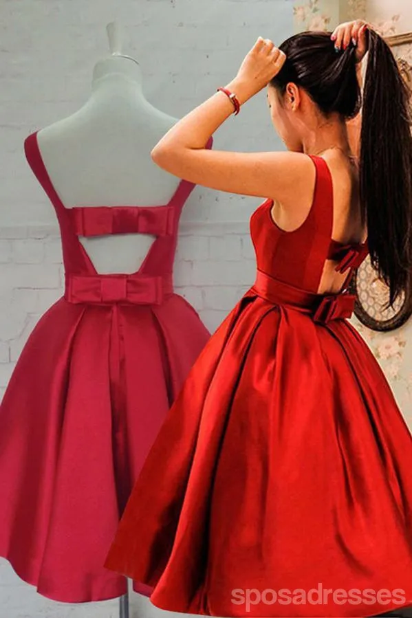 Bright Red Elegant Simple Cheap Short Homecoming Dresses 2018, CM550