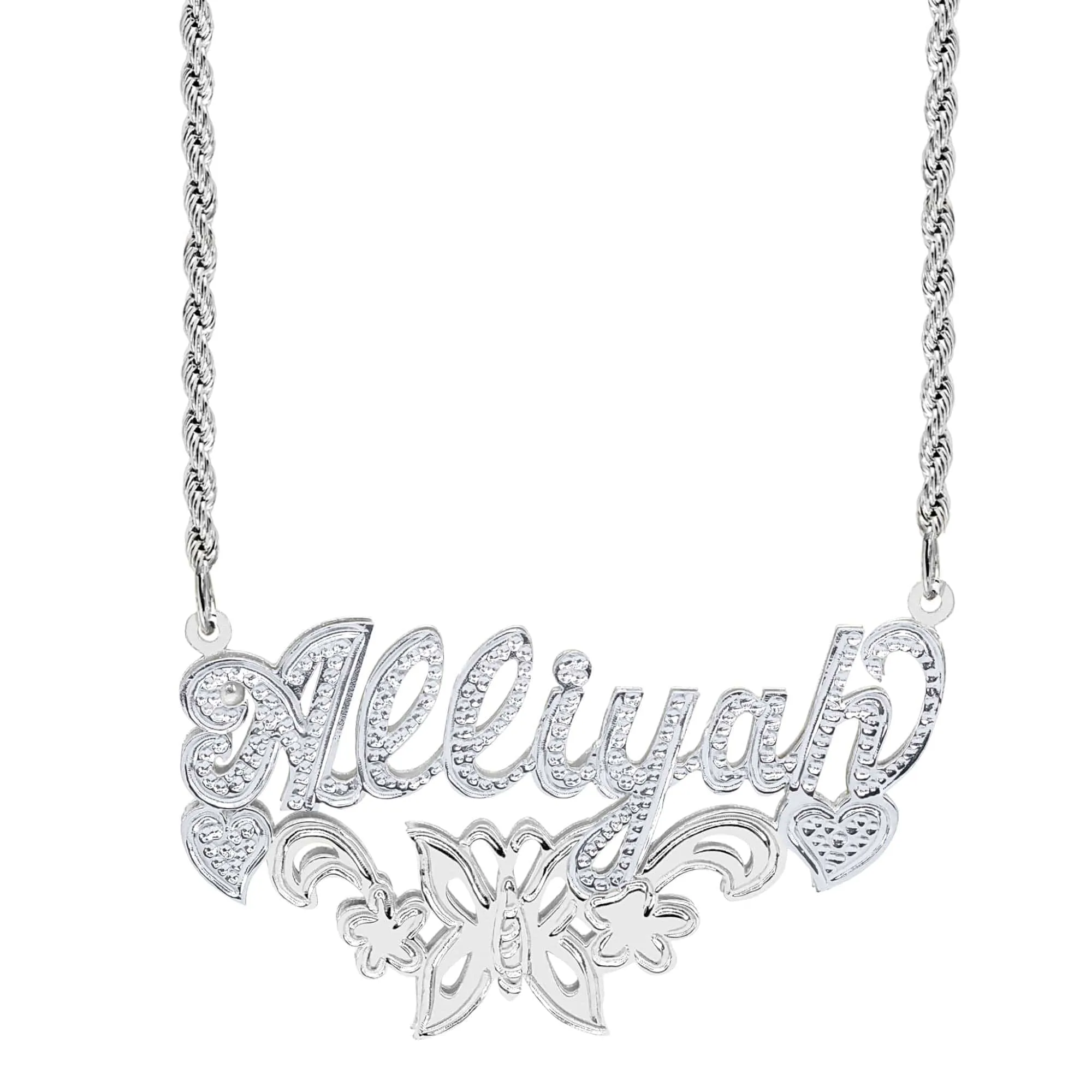 Butterfly Double Plated Name Necklace Alliyah