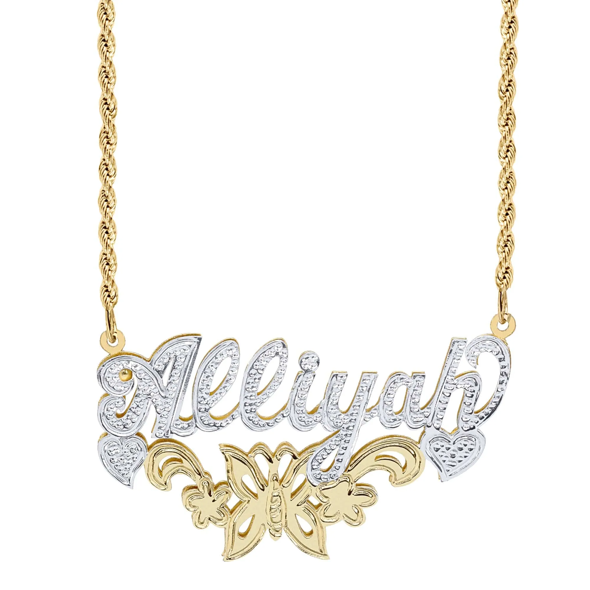 Butterfly Double Plated Name Necklace Alliyah