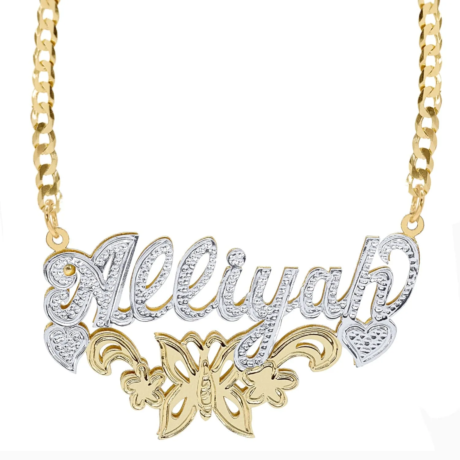 Butterfly Double Plated Name Necklace Alliyah