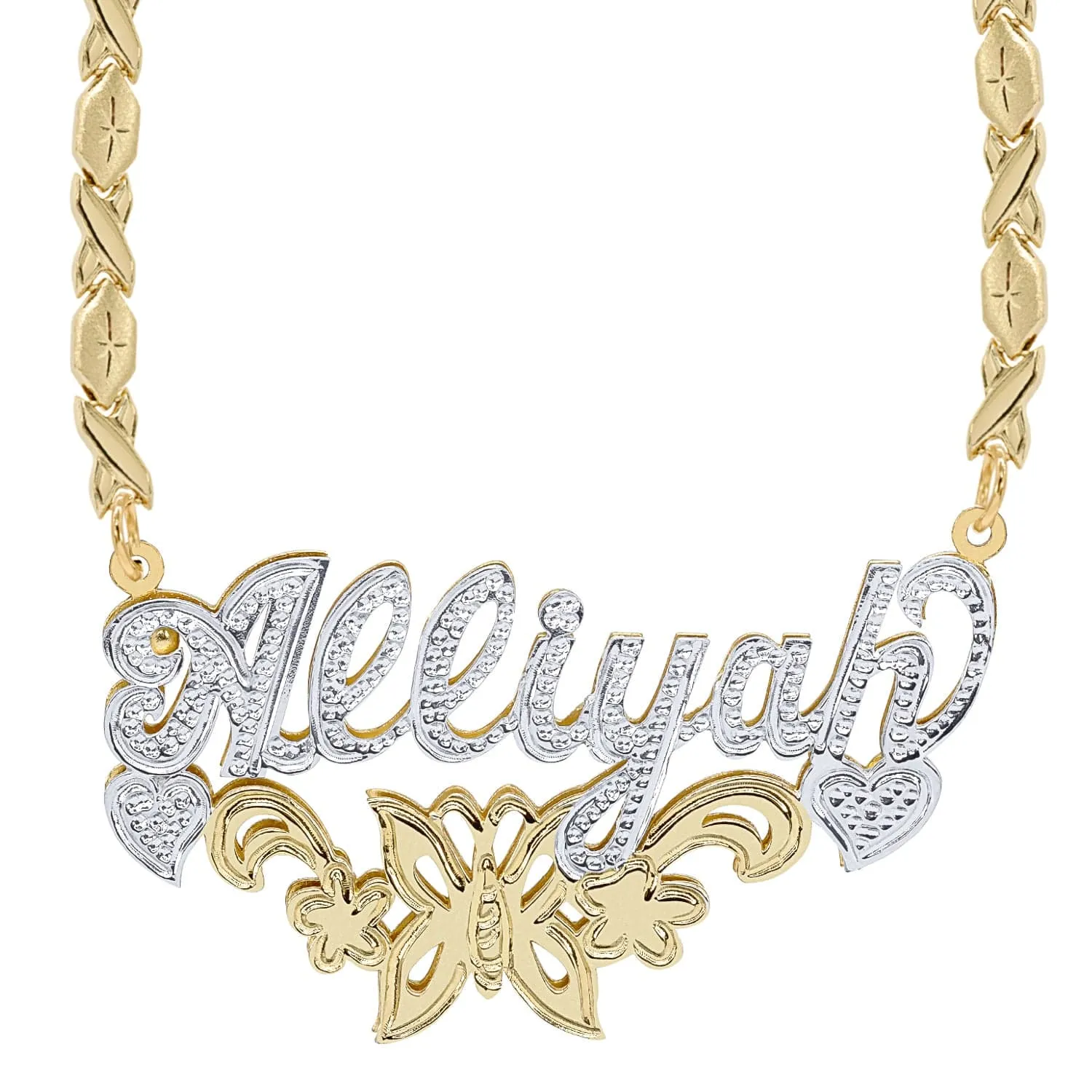 Butterfly Double Plated Name Necklace Alliyah