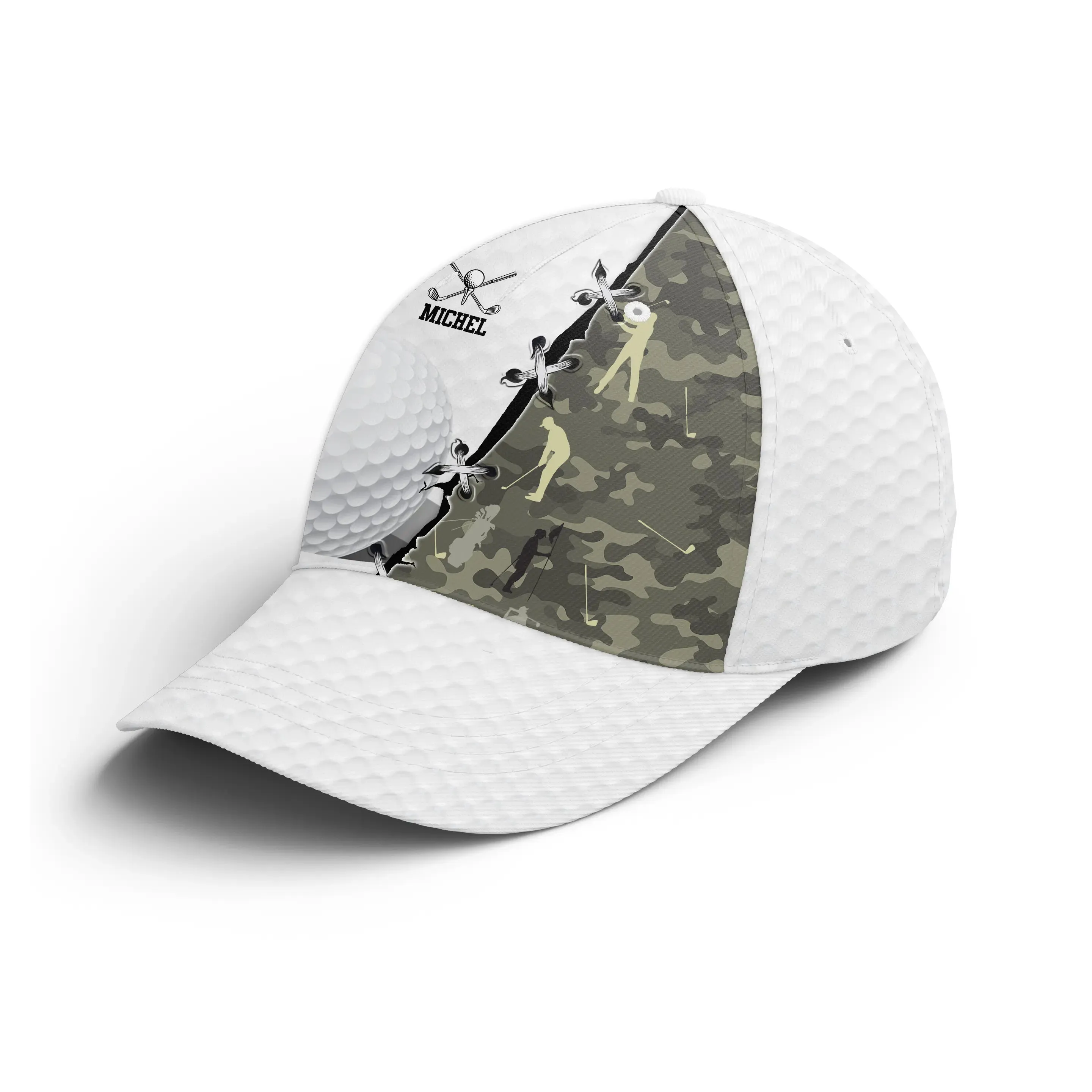 Casquette De Golf Performance, Motifs Balle de Golf, Camouflage, Cadeau Personnalisé Idéal Pour Fans De Golf - CTS25052226