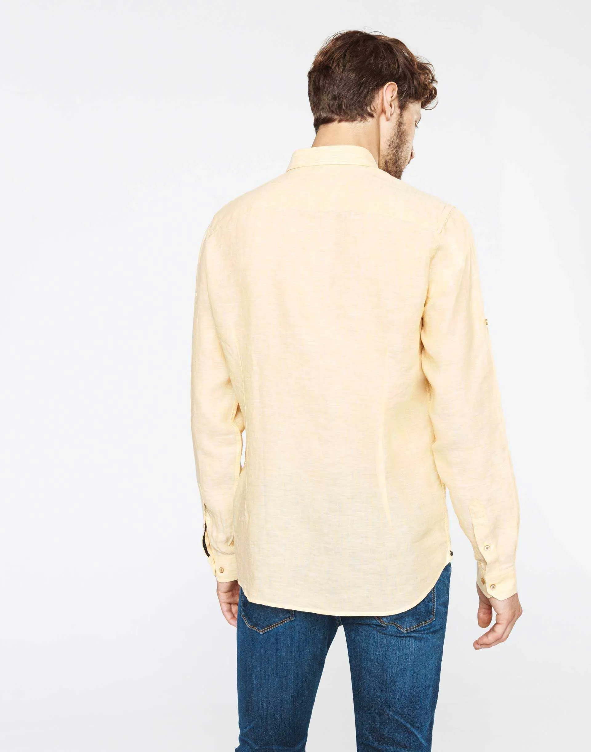 Chemise en lin casual jaune