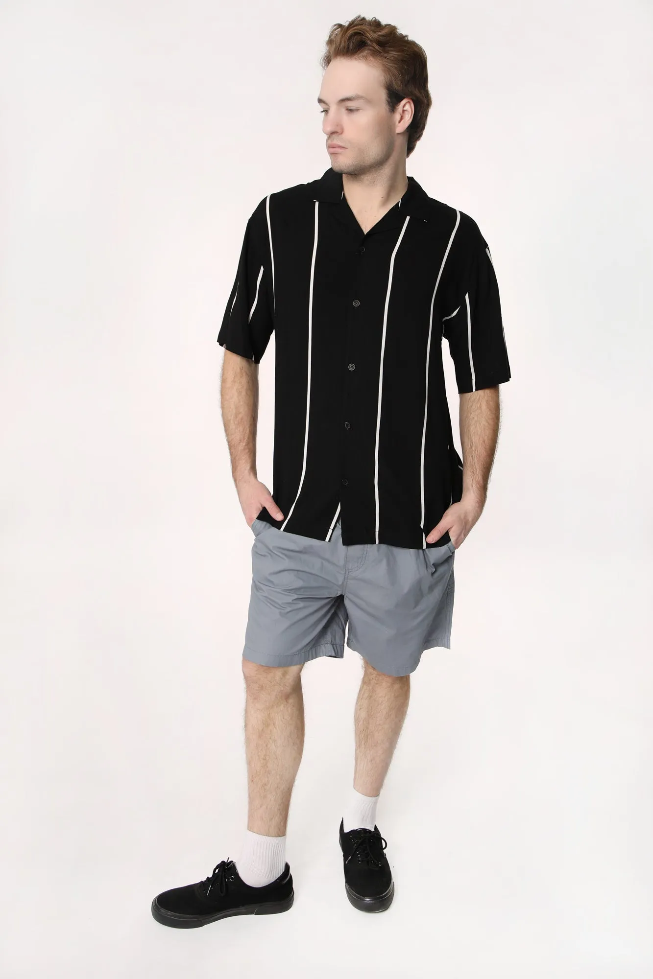 Chemise en Rayonne à Rayures Verticales Amnesia Homme